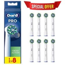 Image of New Oral-B PRO Cross Action Replacement Electric Toothbrush Heads - PACK OF 8