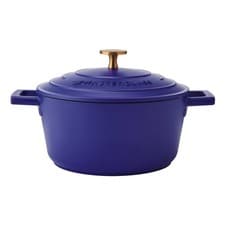 Image of MasterClass 2.5L Cast Aluminium Casserole Dish with Lid, Electric Blue, 20cm