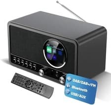 Image of DAB DAB+ FM Digital Radio with Bluetooth and Dual Alarm Clock | Portable Vintage