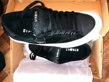 Image of STRAYE Men`s Stanley Leather Suede Trainers Black UK 7