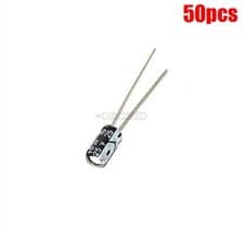 Image of 50Pcs Electrolytic Capacitor 4X7MM Radial Lead Cylindrical Aluminium 25V 10Uf vs