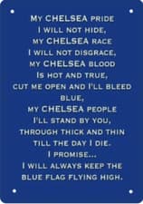 Image of CHELSEA FC POEM METAL SIGN PLAQUE