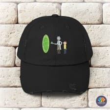 Image of Rick & Morty Portal Gun Icon Unisex Distressed Cap