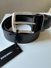 Image of Diesel Leather Belt Black 100cm W38/W40