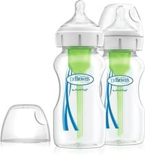 Image of Dr Brown's Options+ Anti-Colic Baby Bottles Breast-Like Shaped Teat 270ml 2 Pack