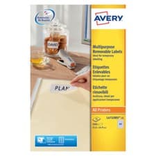 Image of Avery Removable Labels 80 Per Sheet Office White (Pack of 2000) L4732REV-25