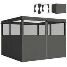 Image of Outsunny 3 x 3 m Gazebo Replacement Curtains Privacy Panel Set, 4 Panels