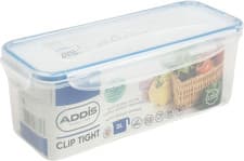 Image of Addis Clip Tight Food Storage Container 2 Litre Narrow Rectangle Airtight Silico