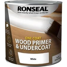 Image of Ronseal One Coat Wood Primer Undercoat 2.5L White Quick Dry High Opacity Base