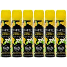 Image of 6 x YARDLEY LONDON FREESIA & BERGAMOT BODY SPRAY 75ml