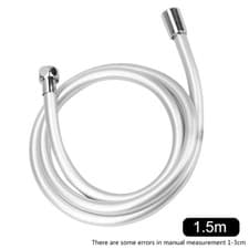 Image of Smooth Matt Silver Shower Hose Brass Pipe Standard Bore PVC Long Flexible 1.5/2m