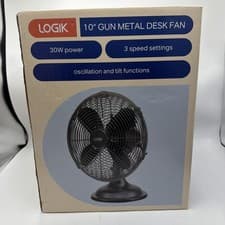 Image of LOGIK L10DFGM17 10" Desk Fan - Gun Metal- 3 Speed 30W New Open Box Item