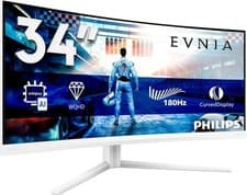 Image of Philips Evnia 34" WQHD Ultrawide Curved 180Hz Gaming Monitor HDR FreeSync HDMI