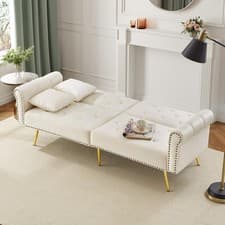 Image of 2 Seater Sofa Sleeper Sofa Bed Living Room Couch Sofa Bed w/Adjustable Backrest