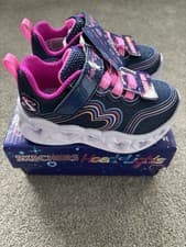 Image of Skechers girls light up heart lights trainers uk4 infant- Rrp £69