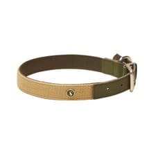 Image of Joules Dog Collar Khaki Medium Soft Adjustable Durable Collar
