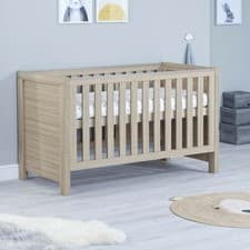 Image of Baby More Luna Cot Bed - OAK With free Fibre Mattress