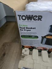 Image of Tower Vortx 9L Dual Basket Air Fryer Black, Model T17088, 2600W