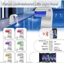 Image of Stainless Steel Waterfall Pool Pond Fountain LED Bluetooth RF APP Control Ss304