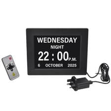 Image of 8'' LED Large Digital Day Clock Calendar Dementia Date Week Month Year Time Wall