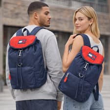 Image of Tommy Jeans Heritage Unisex Nylon Backpack Blue Red 30x14x44 CM Original