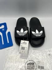 Image of Adidas Originals Sliders Adilette Lite Black & White Beach Shoes UK 6 EU 39 NWT