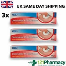 Image of Clotrimazole Cream 1% - 20g x3 - Fungal Skin Treatment - Brand May Vary