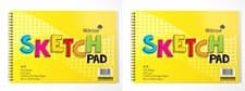 Image of 2 x brand new Silvine A4 Sketch Pad 40 Sheets 100gsm White Cartridge Paper