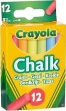 Image of CRAYOLA Anti-Dust Coloured Chalk - Assorted Colours (Pack of 12) | Smooth Textu