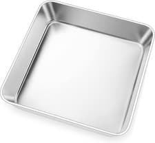 Image of Joyfair 8 Inch Cake Tin, Stainless Steel Square Baking Tin/Small Roasting Pan, C