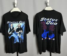 Image of Status Quo Band Just For The Record Unisex T-Shirt All Size DI1494