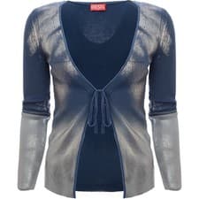 Image of Diesel Womens Isolde Knitted Top in Blue Multi RRP £460 Size-2XS