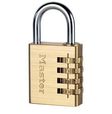 Image of Master Lock 604EURD Brass Finish 40mm 4-Digit Combination Padlock MLK604