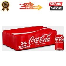 Image of Coca-Cola Original Taste 24 x 330ml Cans Free SHIPPING
