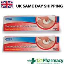 Image of Clotrimazole 1% w/w Cream Treats Fungal Infection - 20g X 2