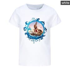 Image of Kids Boys Girls Moana Casual Short Sleeve T-shirt 100% Cotton Tshirt Summer Tops