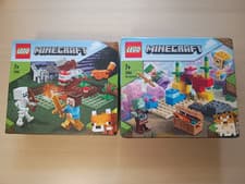 Image of LEGO Minecraft 21164 THE CORAL REEF AND 21162 TAIGA ADVENTURE Sets New & Sealed