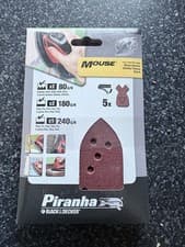 Image of 25PC Sanding Sheets Piranha Mouse Detail Fit Black and Decker Palm Sander