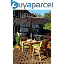Image of Charles Taylor 2 Seater Wooden Garden Bistro Dining Table & Chairs Grey