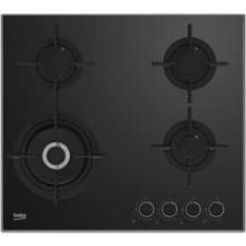 Image of Beko 60cm 4 Burner Gas on Glass Hob - Black HCLW64222S