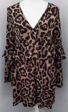 Image of Boohoo Animal Print Dress With Frill Size 8