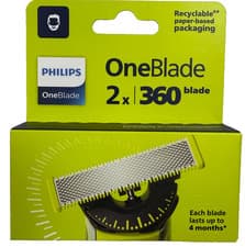 Image of Philips OneBlade QP420/50 360 Replacement Blades 2 Pack Genuine New Refill UK