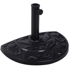 Image of Outsunny 9kg Half Round Parasol Umbrella Base Resin Outdoor Garden Furniture