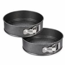 Image of 2, 4X springform cake tin 7 Inches Loose Bottom Baking Cake Tins Non Stick Metal