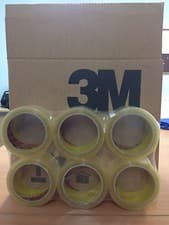 Image of 6 ROLLS 3M SCOTCH 371 CLEAR PACKAGING / PACKING TAPE 48MM X 66M FREE 24HR DEL