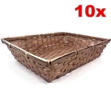 Image of 10x Wicker Basket Hamper Bamboo Gift Basket Box Christmas Display Storage Basket