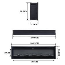 Image of 40/50/60/70/80/100 inch Insert/ Wall Mounted LED Fireplace Electric Inset Fire