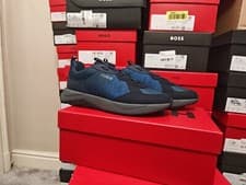 Image of Hugo boss mens Kane Runn trainers size 9 Open Blue brand new boxed rrp£179