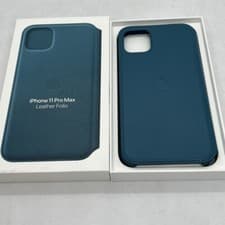 Image of Official Apple MY1M2ZM/A Leather Folio Case for Apple iPhone 11 Pro - Peacock