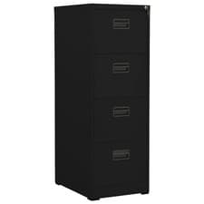 Image of Filing Cabinet Black 46x62x133 cm Steel